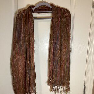 Max Nouveau Women's Long Scarf Brown Multicolored Winter Neck Warmer